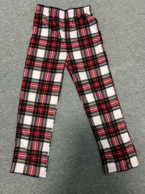 Kids Red Plaid Pajama Bottoms - Cozy Elastic Waist